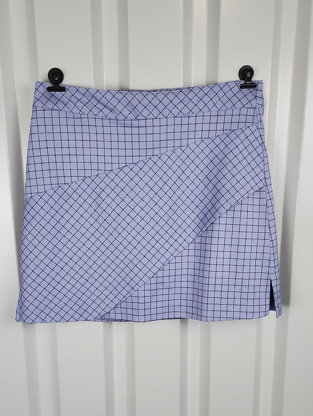 Lady Hagen Womens Lavender Grid Asymmetric Golf Skort Size 4 Sporty Activewear